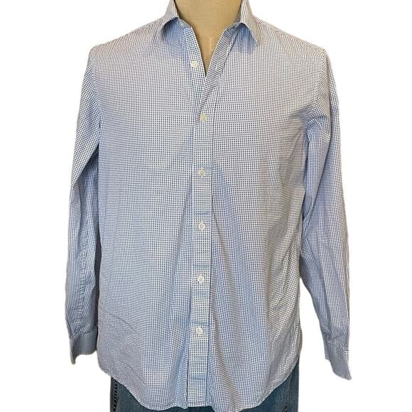 Michael Kors Blue White Button Down Shirt M - Picture 1 of 9